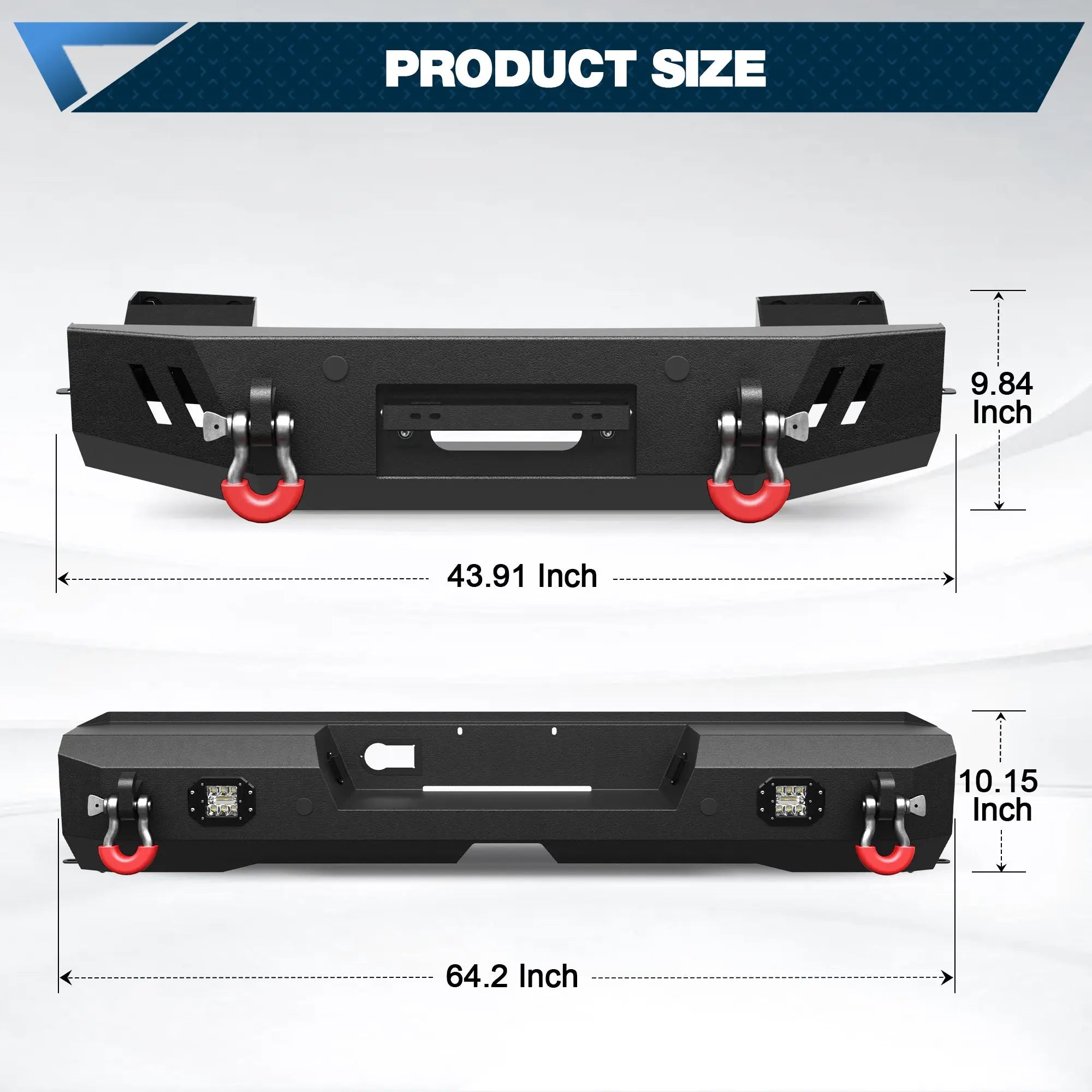 POFENZE For 2022 2023 2024 2025 Toyota Tundra Front and Rear Bumper Set Full-Width Off Road Steel Bumper w/Winch Plate, Lights, D-rings POFENZE