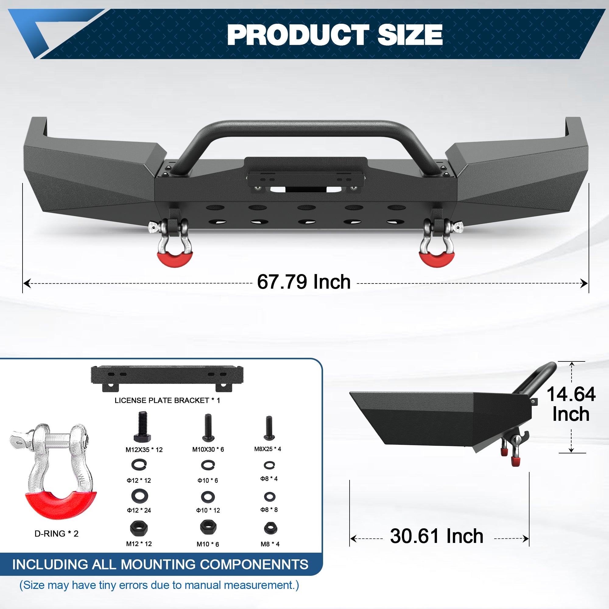 POFENZE Front Bumper for 1998-2011 Ford Ranger POFENZE 