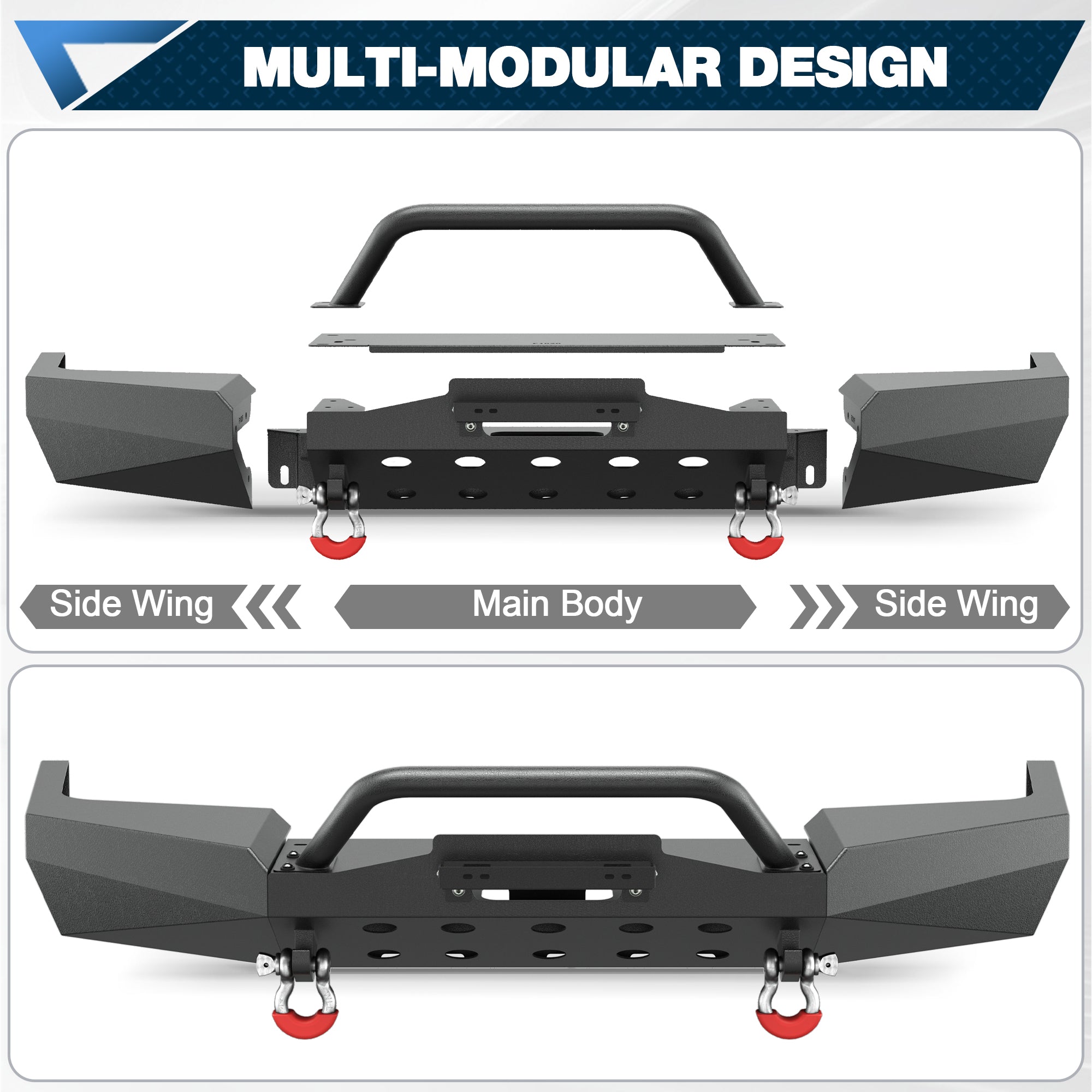 POFENZE Front Bumper for 1998-2011 Ford Ranger POFENZE 