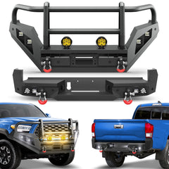 POFENZE Front & Rear Bumper Set with Grille Guard for 2016-2023 Toyota Tacoma 3rd Gen POFENZE 