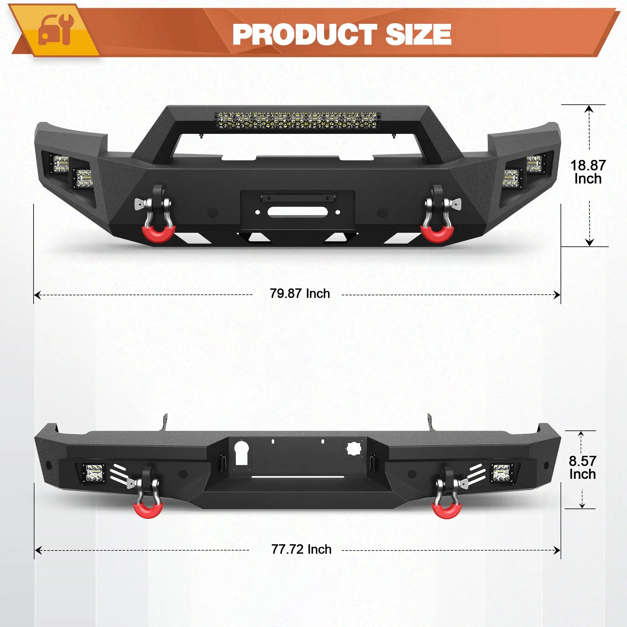 POFENZE Heavy Duty Silverado Front and Rear Bumper with Winch Plate for 2014-2015 Silverado 1500 Truck Bumpers Fit Silverado 1500 POFENZE