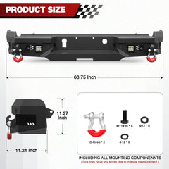 POFENZE Heavy Duty Truck Front Bumper for 2015-2022 Chevrolet Colorado (Exclude ZR2) and 2015-2022 GMC Canyon - POFENZE