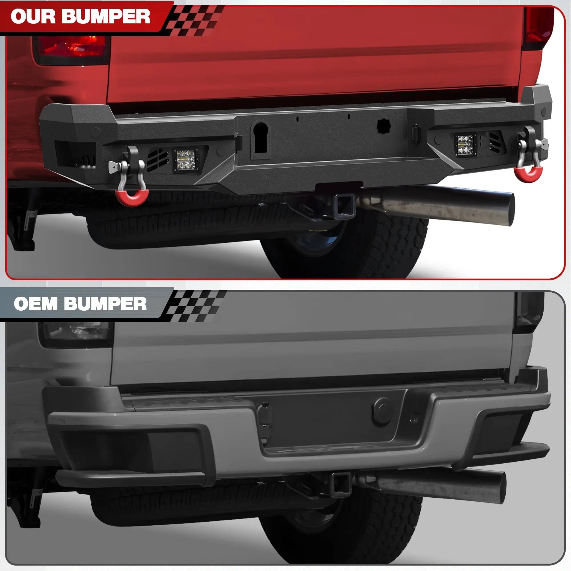 POFENZE Heavy Duty Truck Front Bumper for 2015-2022 Chevrolet Colorado (Exclude ZR2) and 2015-2022 GMC Canyon - POFENZE