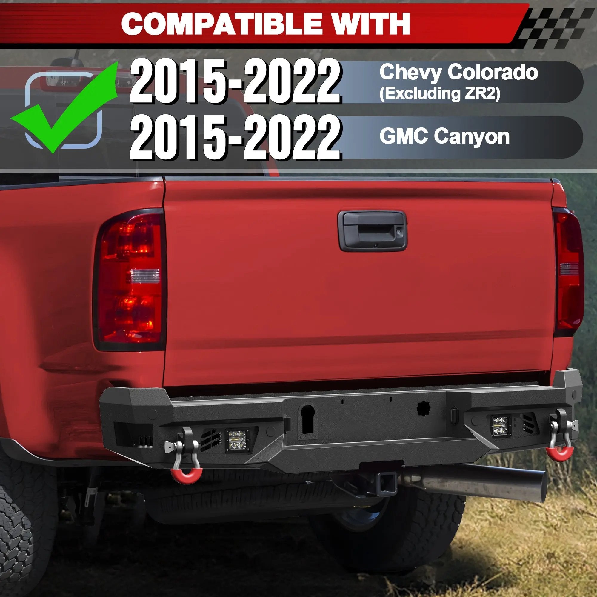 POFENZE Heavy Duty Truck Front Bumper for 2015-2022 Chevrolet Colorado (Exclude ZR2) and 2015-2022 GMC Canyon - POFENZE