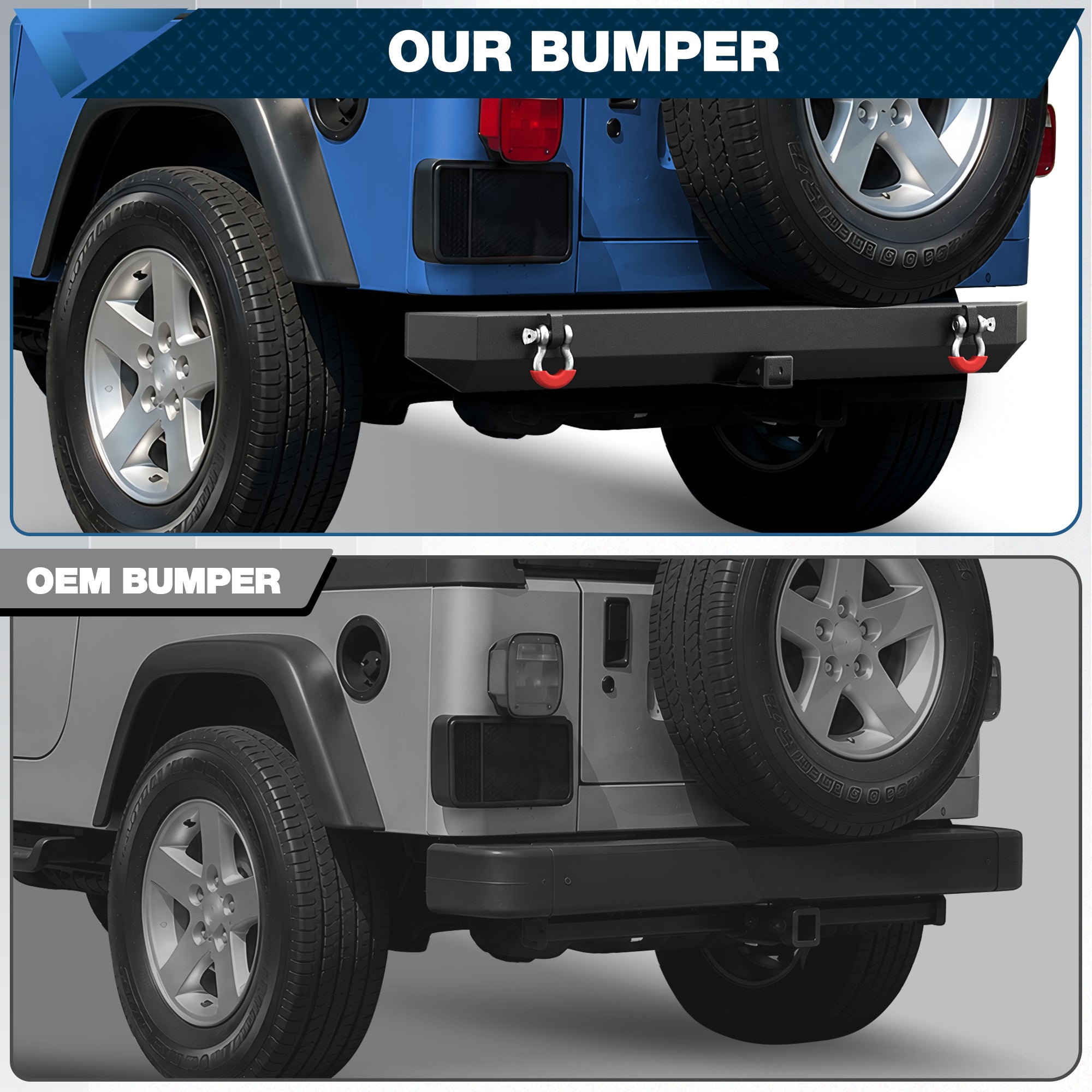 POFENZE Rear Bumper for 1987-2006 Jeep Wrangler YJ TJ LJ POFENZE 