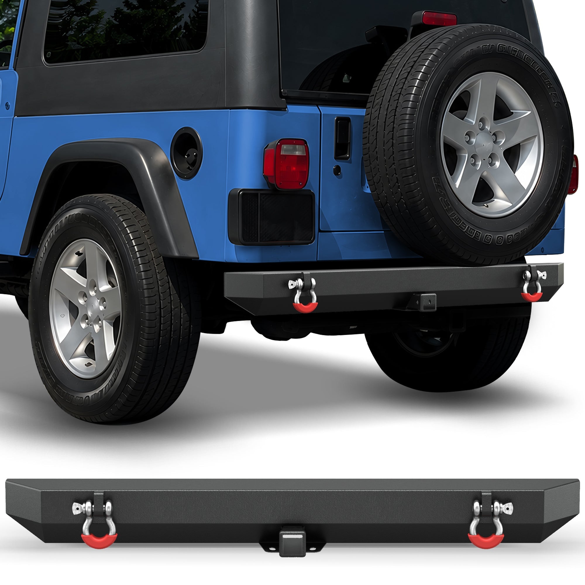 POFENZE Rear Bumper for 1987-2006 Jeep Wrangler YJ TJ LJ POFENZE 