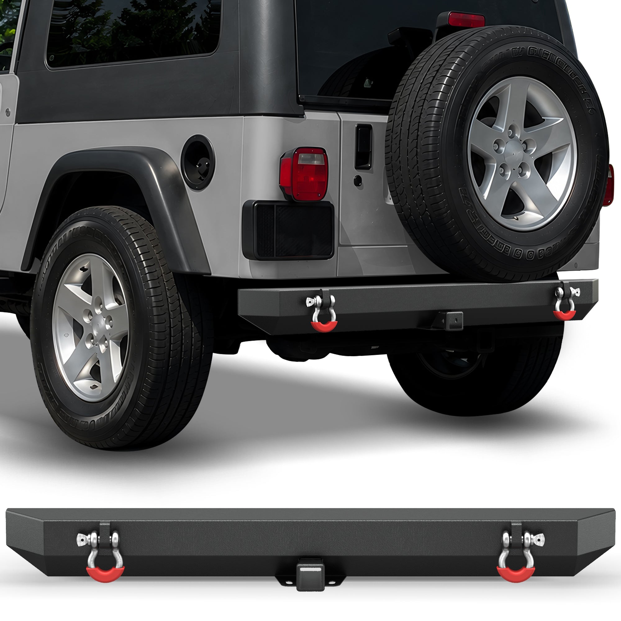 POFENZE Rear Bumper for 1987-2006 Jeep Wrangler YJ TJ LJ POFENZE 