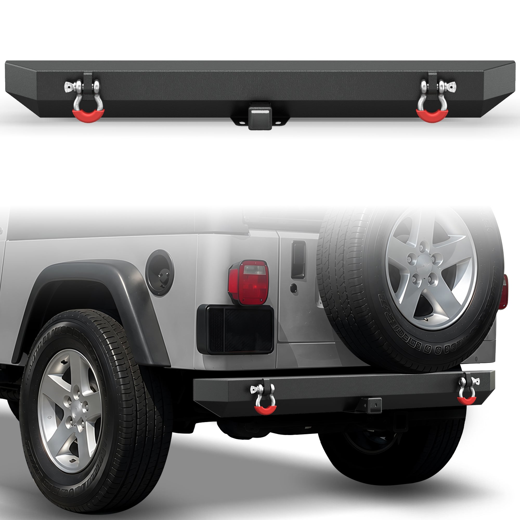 POFENZE Rear Bumper for 1987-2006 Jeep Wrangler YJ TJ LJ POFENZE 
