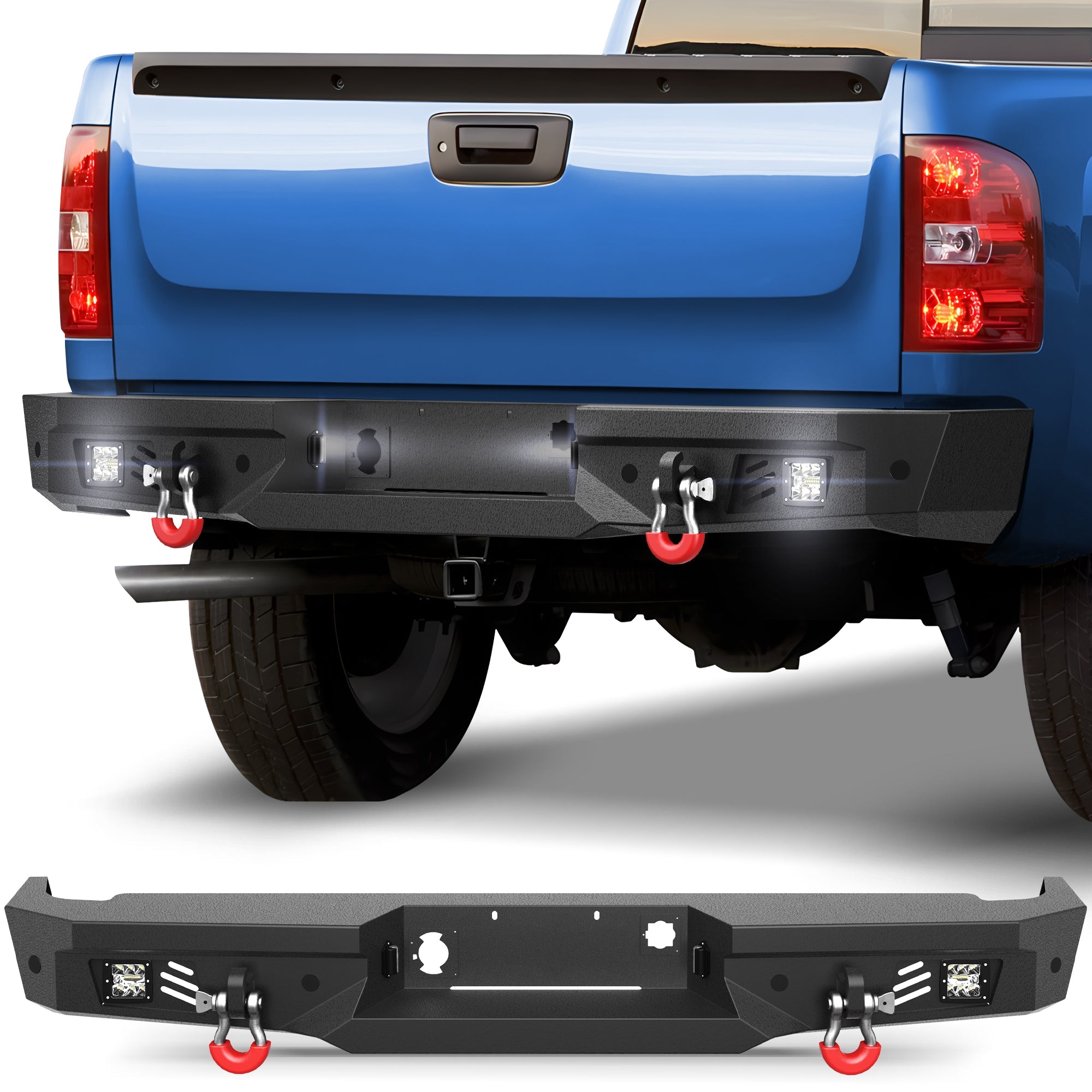 POFENZE Rear Bumper for 2007-2013 Chevy Silverado 1500/GMC Sierra 1500 POFENZE 