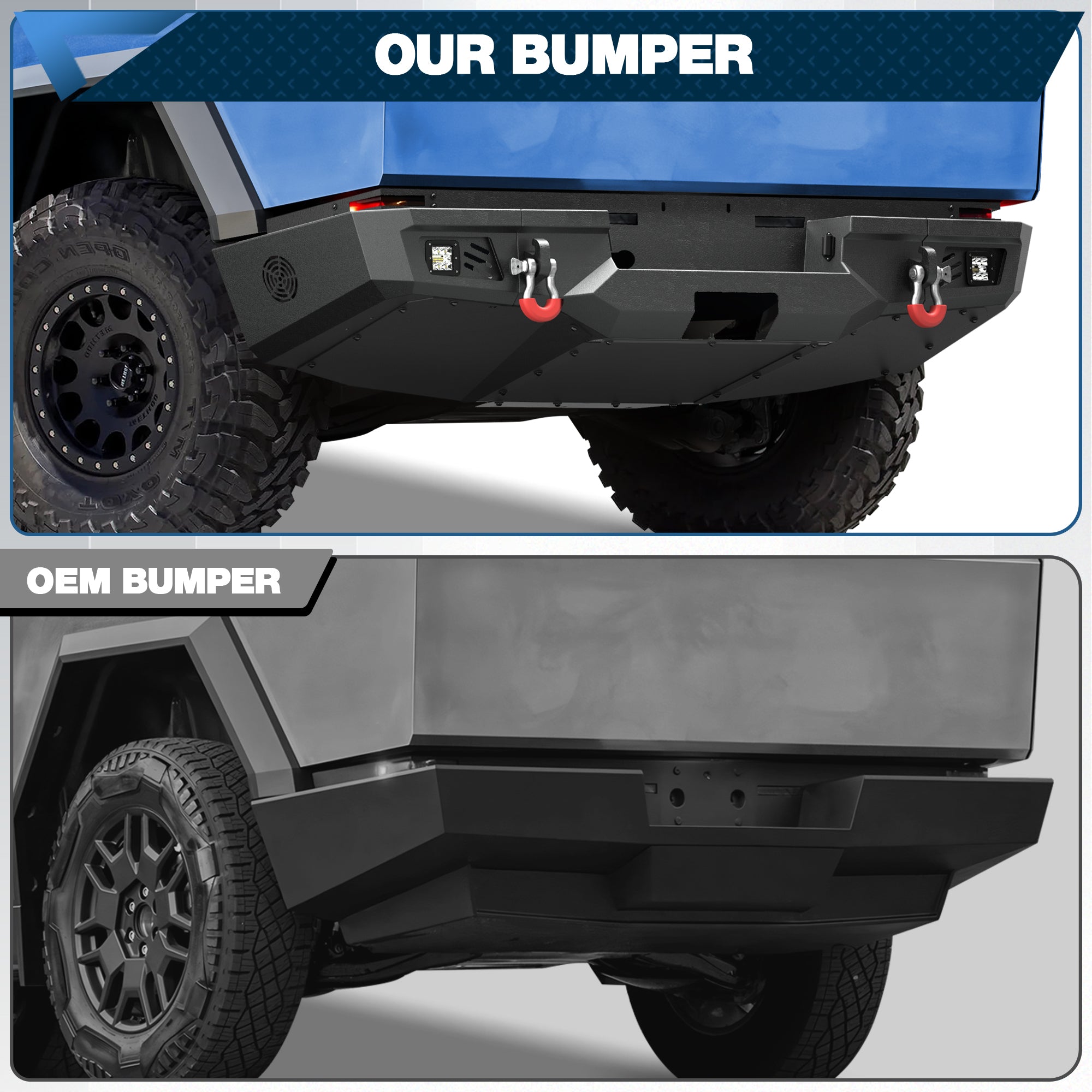 POFENZE Rear Bumper for 2024 2025 2026 Tesla Cybertruck POFENZE 