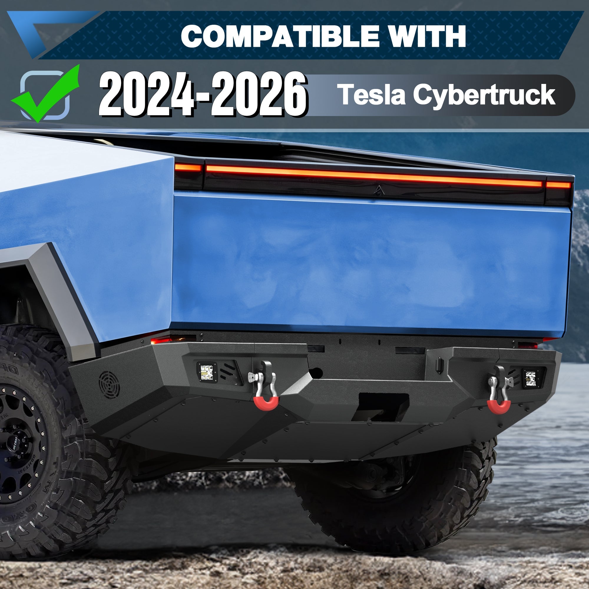 POFENZE Rear Bumper for 2024 2025 2026 Tesla Cybertruck POFENZE 