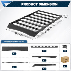 POFENZE Roof Rack for 2010-2023 Lexus GX460, Steel Cargo Roof Rack with Wind Deflector, Drill-On POFENZE 