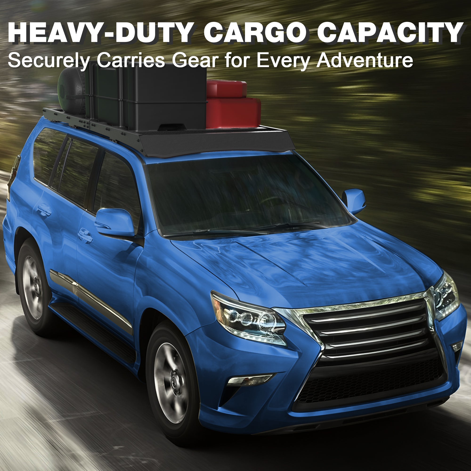 POFENZE Roof Rack for 2010-2023 Lexus GX460, Steel Cargo Roof Rack with Wind Deflector, Drill-On POFENZE 