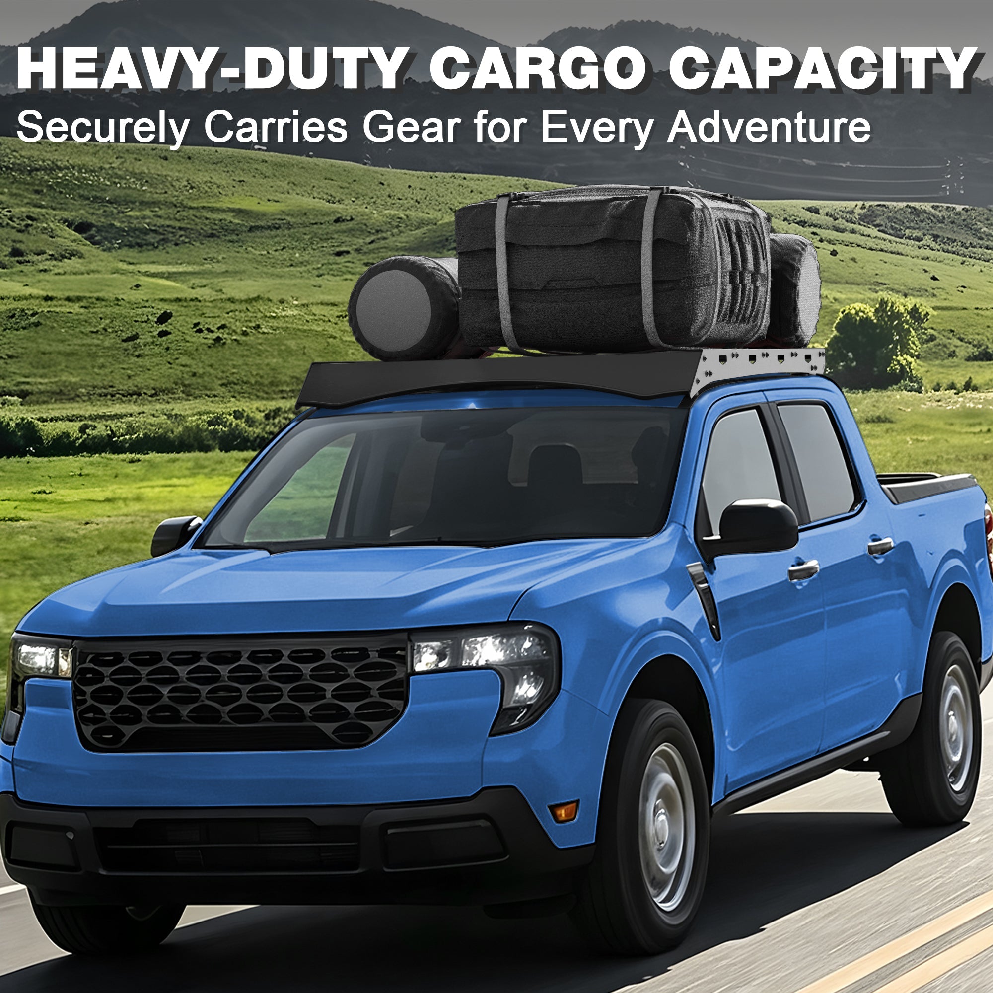 POFENZE Roof Rack for 2022-2025 Ford Maverick, Full Platform Steel Roof Rack, Drill-On, 800 lbs Static Capacity POFENZE 