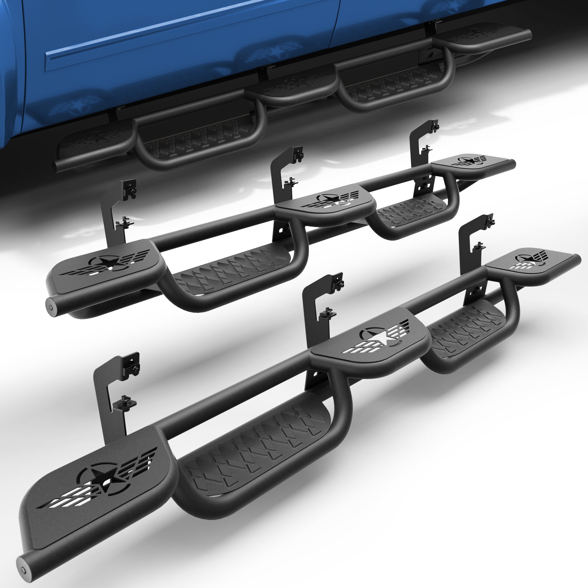 POFENZE Running Boards Side Steps for 2007-2018 Chevy Silverado & GMC Sierra 1500/2500HD/3500HD Extended Cab POFENZE 