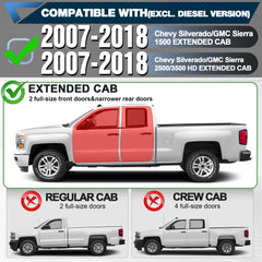 POFENZE Running Boards Side Steps for 2007-2018 Chevy Silverado & GMC Sierra 1500/2500HD/3500HD Extended Cab POFENZE 