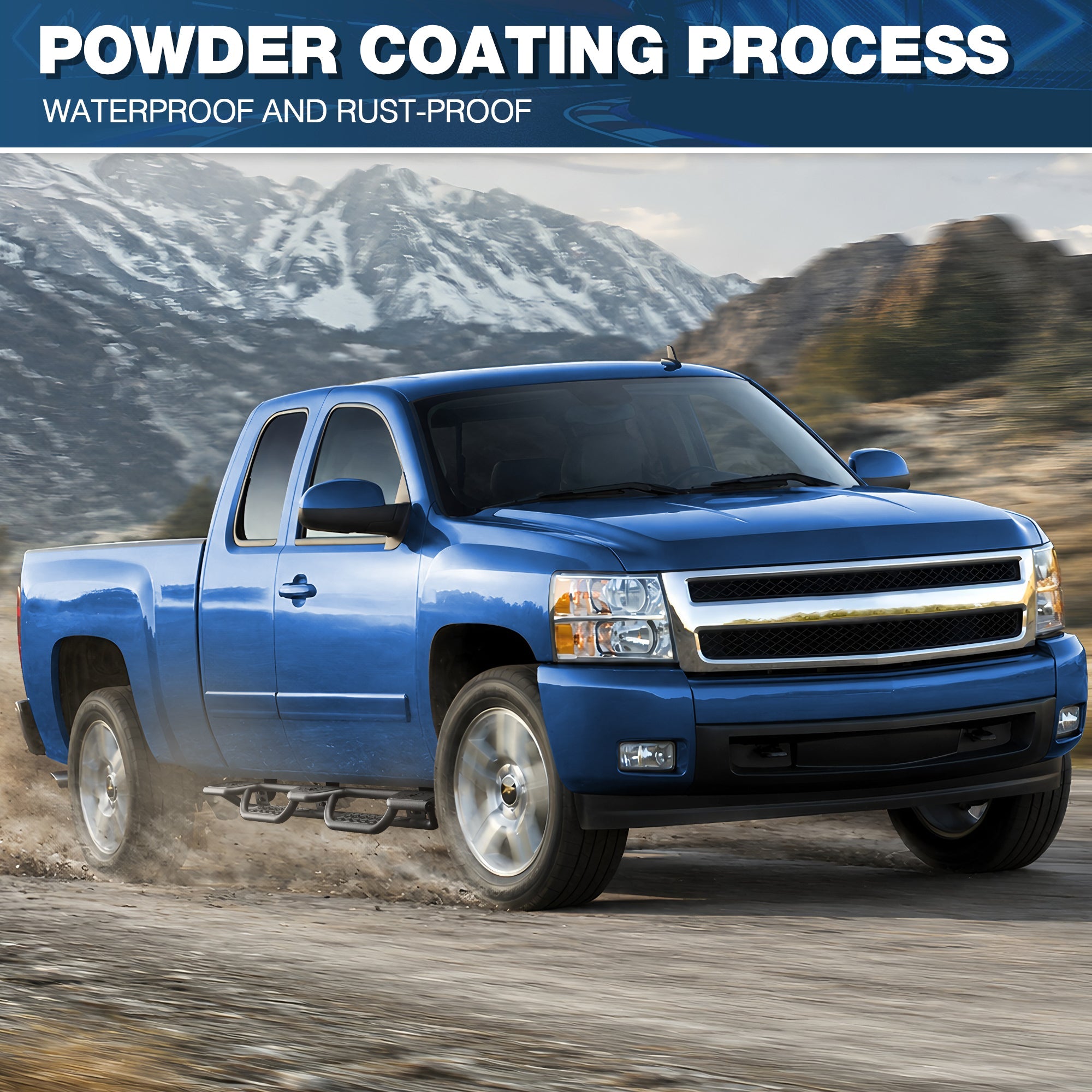 POFENZE Running Boards Side Steps for 2007-2018 Chevy Silverado & GMC Sierra 1500/2500HD/3500HD Extended Cab POFENZE 