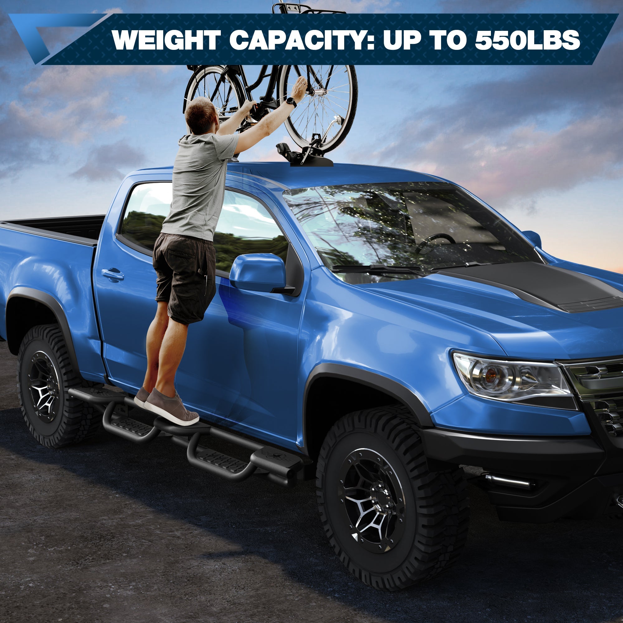 POFENZE Running Boards Side Steps for 2015-2026 Chevy Colorado & GMC Canyon Crew Cab POFENZE 