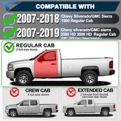POFENZE Running Boards for 2007-2018 Chevy Silverado & GMC Sierra 1500 Regular Cab, 1-Raised Step POFENZE 