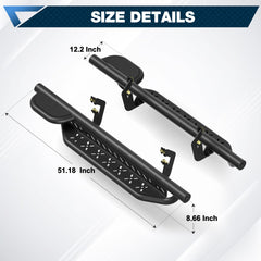 POFENZE Running Boards for 2007-2018 Chevy Silverado & GMC Sierra 1500 Regular Cab, 1-Raised Step POFENZE 