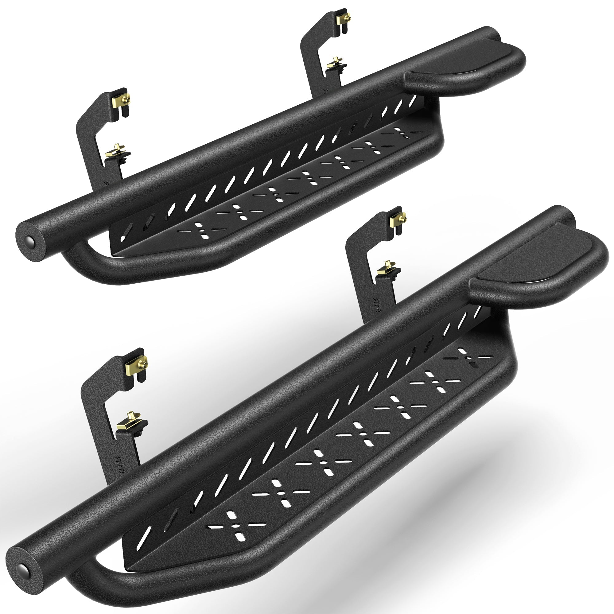 POFENZE Running Boards for 2007-2018 Chevy Silverado & GMC Sierra 1500 Regular Cab, 1-Raised Step POFENZE 