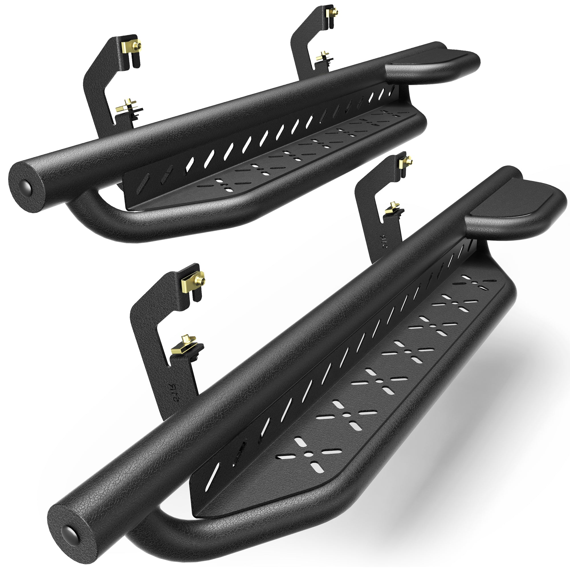 POFENZE Running Boards for 2007-2018 Chevy Silverado & GMC Sierra 1500 Regular Cab, 1-Raised Step POFENZE 