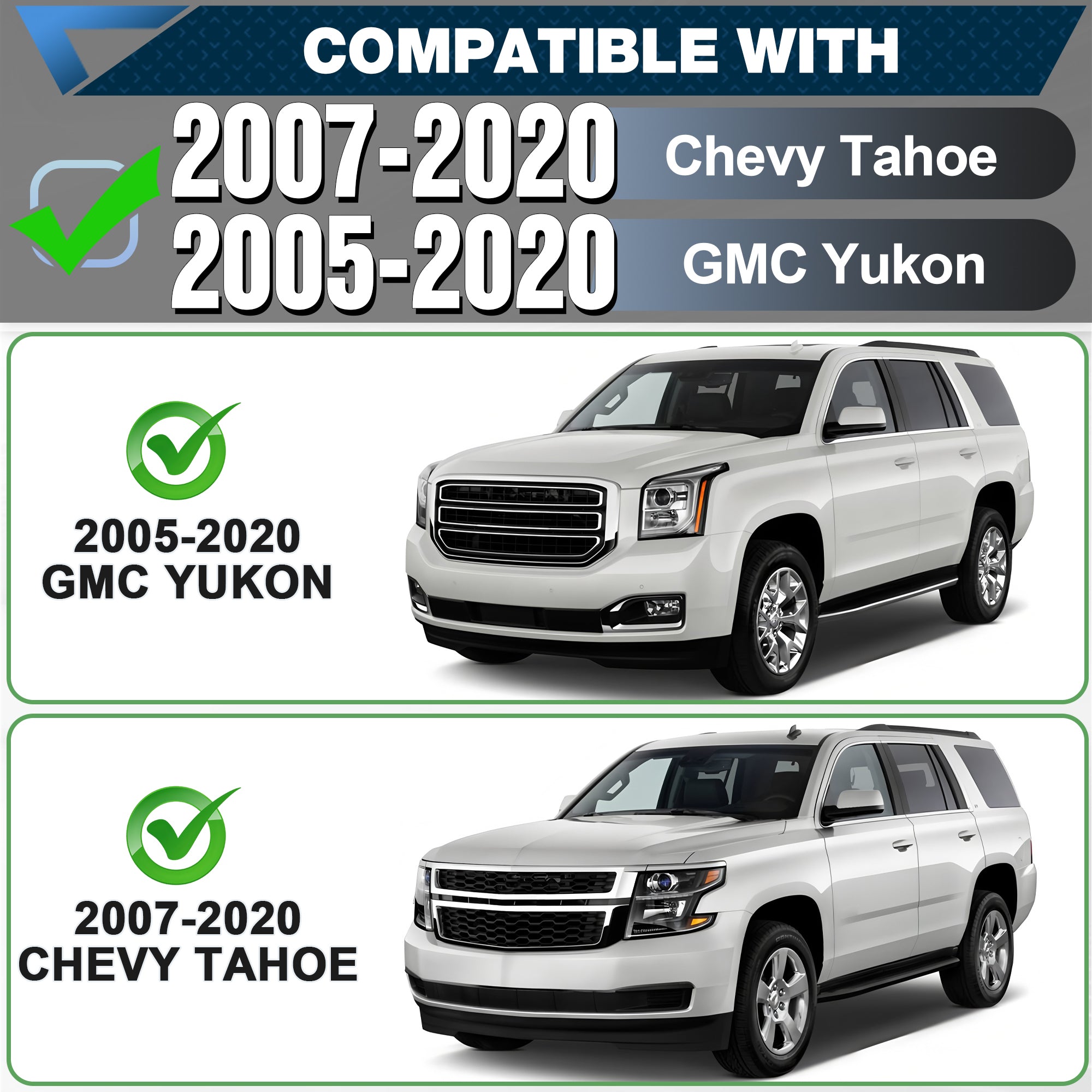 POFENZE Running Boards for 2007-2020 Chevy Tahoe, 2005-2020 GMC Yukon POFENZE 