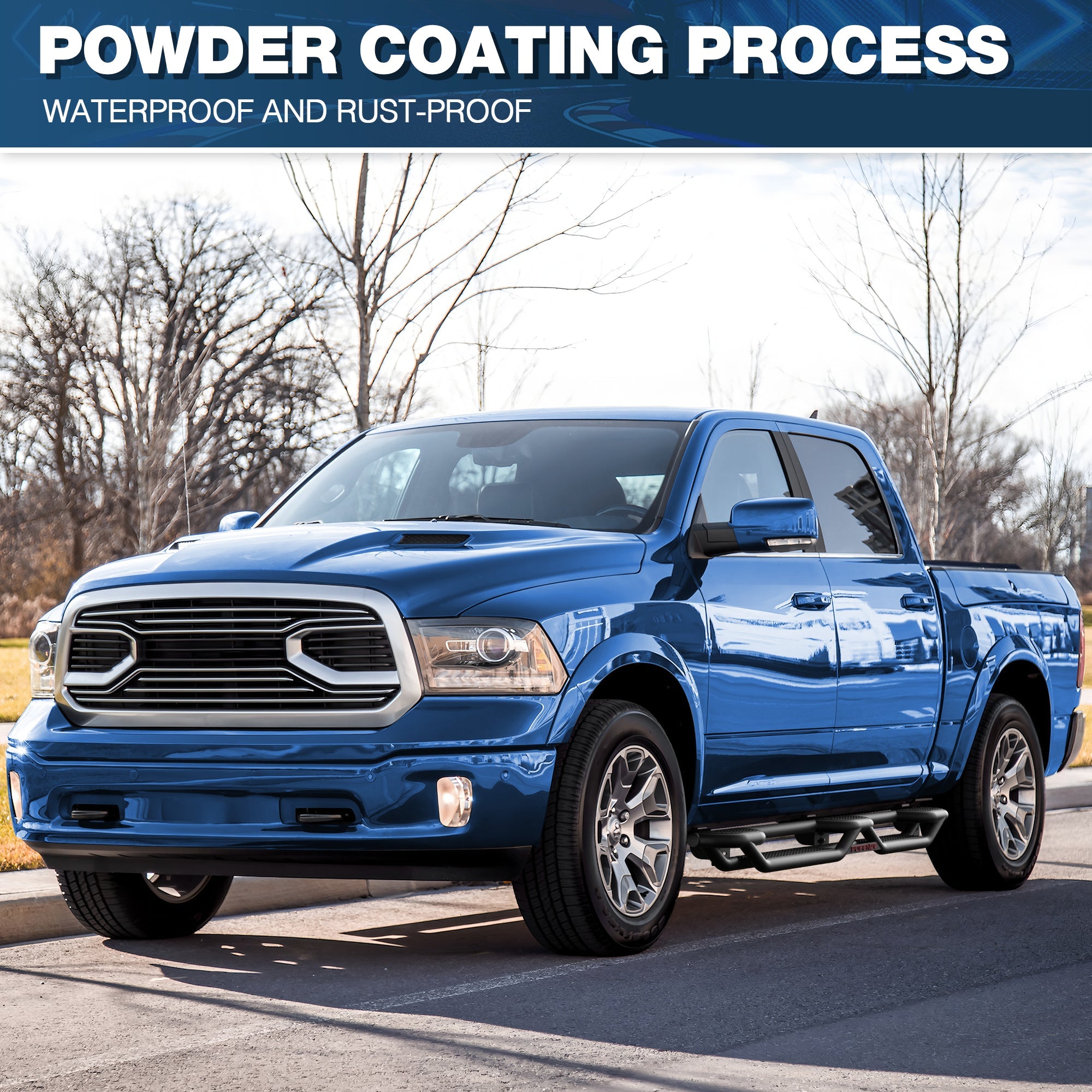 POFENZE Running Boards for 2009-2018 Ram 1500, 2019-2025 Ram 1500 Classic & 2010-2025 Ram 2500/3500 Crew Cab POFENZE 