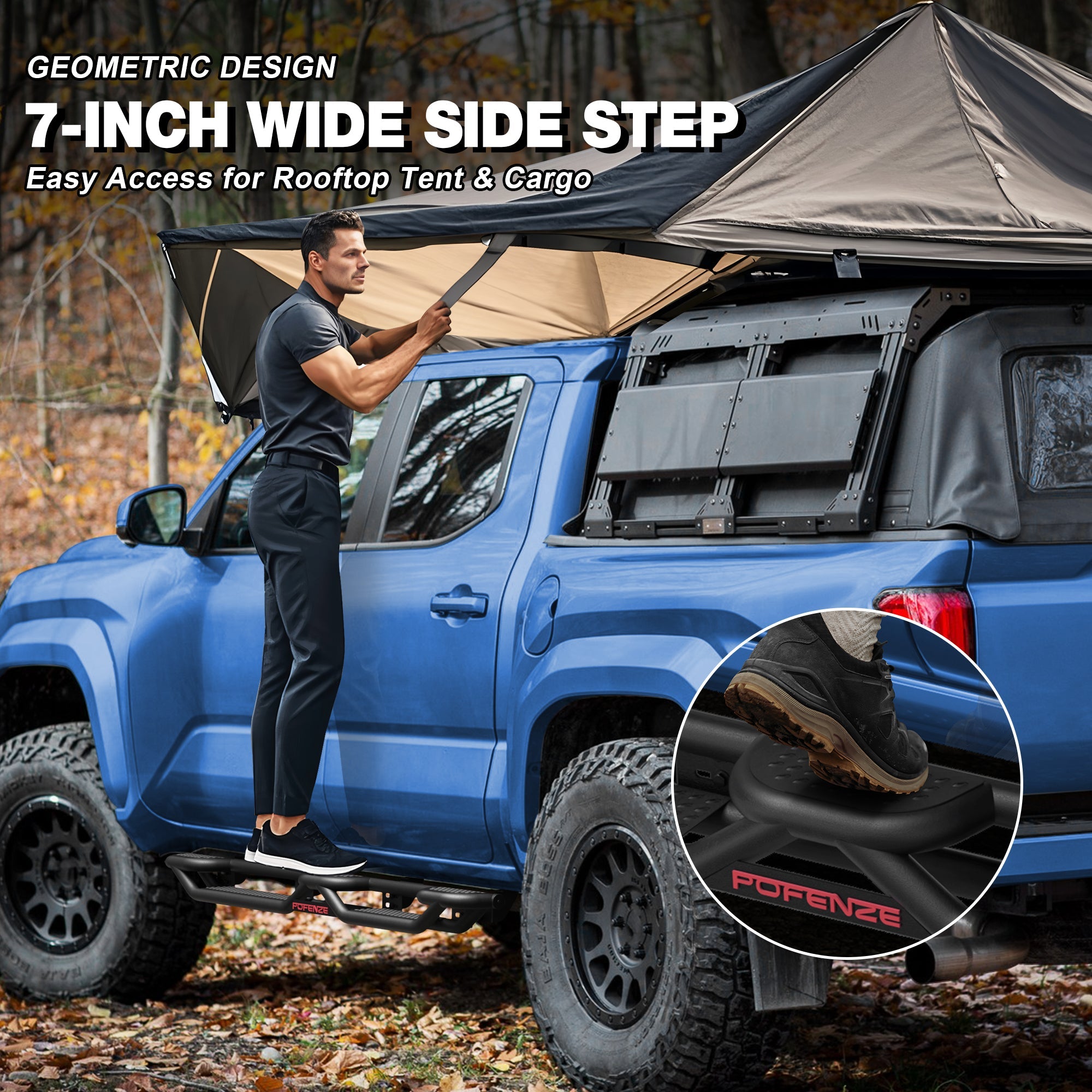 POFENZE Running Boards for 2009-2018 Ram 1500, 2019-2025 Ram 1500 Classic & 2010-2025 Ram 2500/3500 Crew Cab POFENZE 