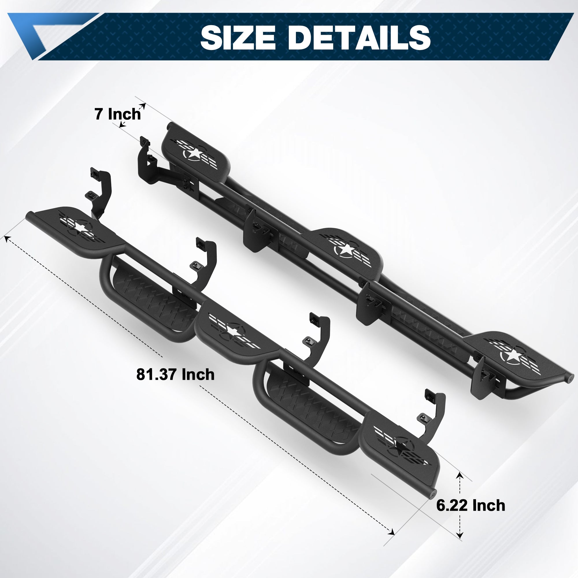 POFENZE Running Boards for 2019-2026 Chevy Silverado & GMC Sierra 1500 / 2500HD / 3500HD Crew Cab POFENZE 