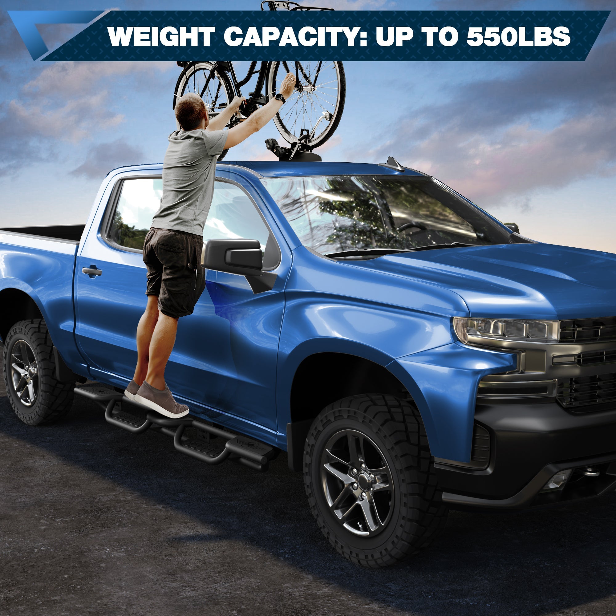 POFENZE Running Boards for 2019-2026 Chevy Silverado & GMC Sierra 1500 / 2500HD / 3500HD Crew Cab POFENZE 