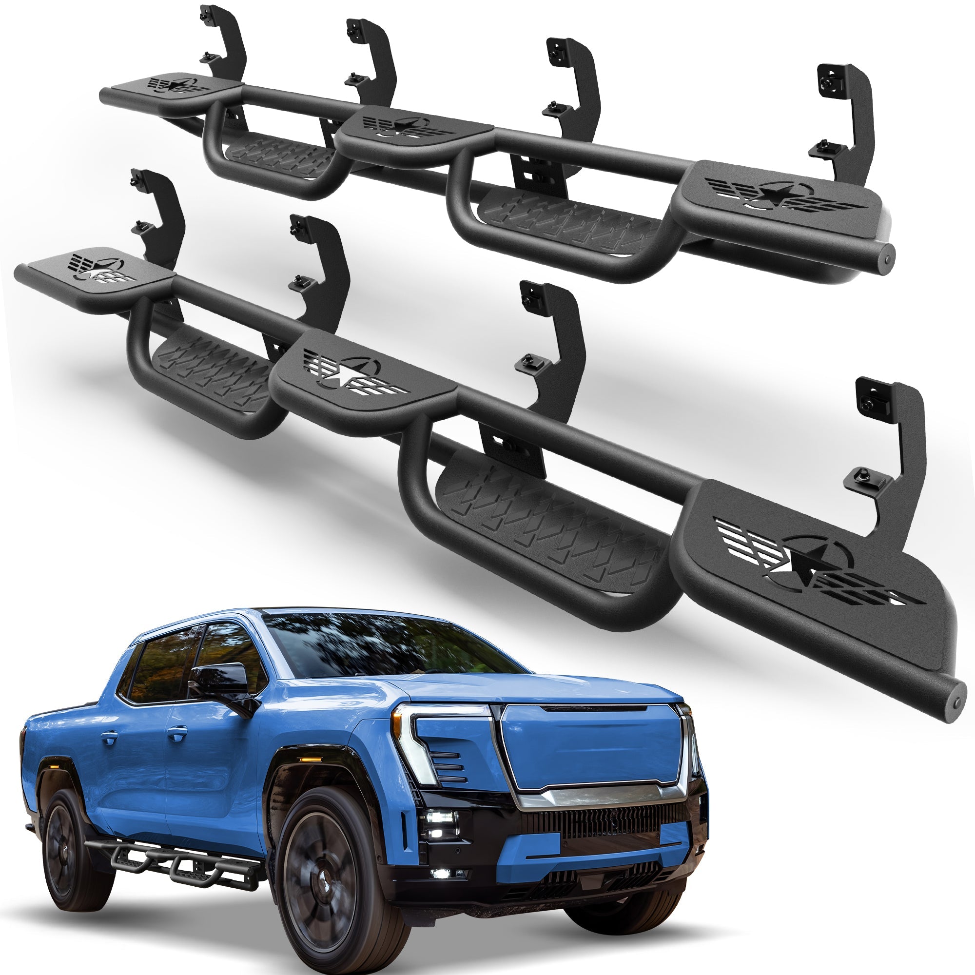 POFENZE Running Boards for 2019-2026 Chevy Silverado & GMC Sierra 1500 / 2500HD / 3500HD Crew Cab POFENZE 