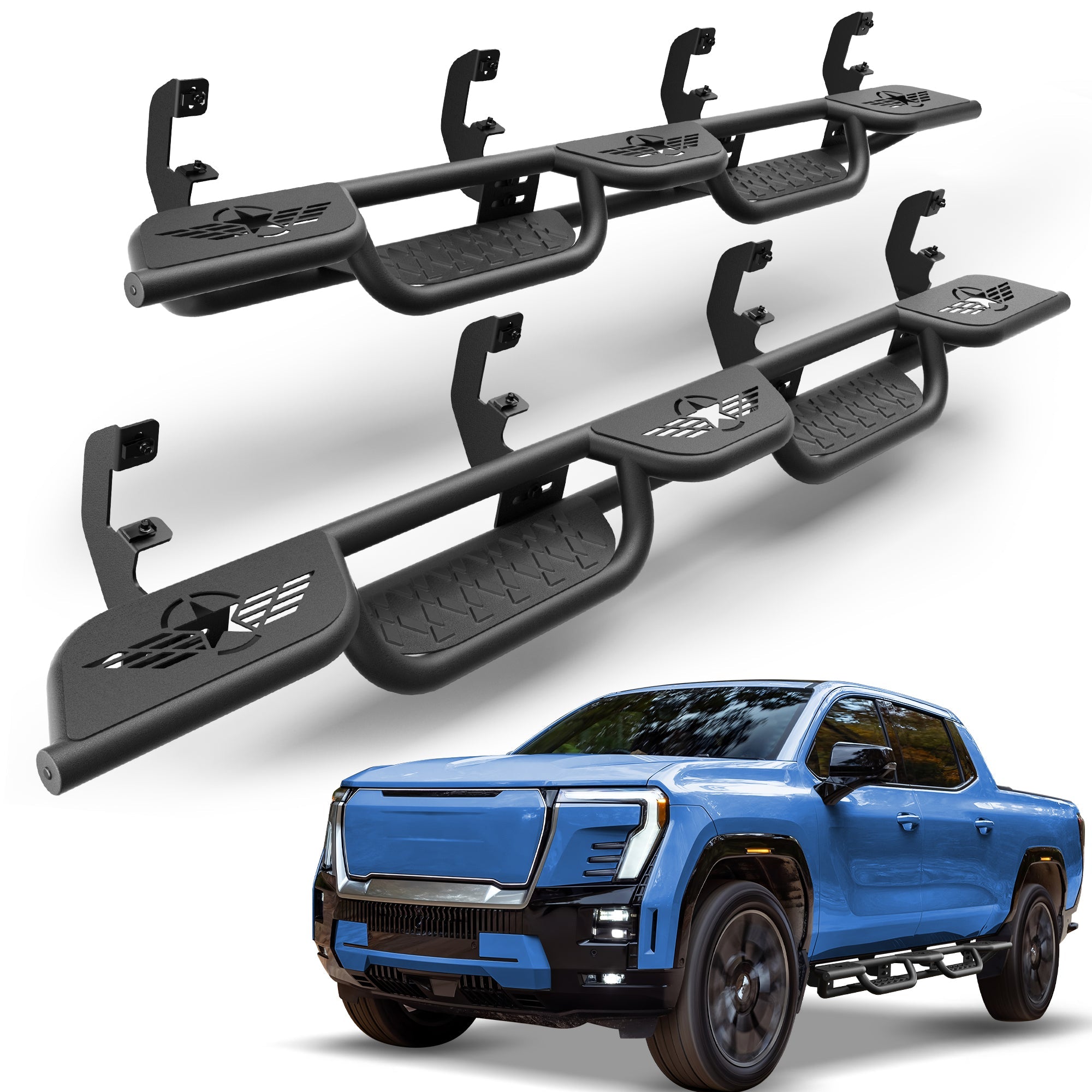 POFENZE Running Boards for 2019-2026 Chevy Silverado & GMC Sierra 1500 / 2500HD / 3500HD Crew Cab POFENZE 
