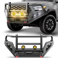 POFENZE Tacoma Front Bumper with Grille Guard for 2016-2023 Toyota Tacoma 3rd Gen POFENZE 