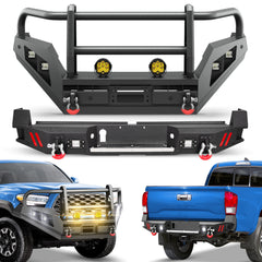 POFENZE Tacoma Front and Rear Bumper Set with Grille Guard for 2016-2023 Toyota Tacoma POFENZE 