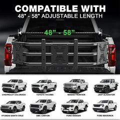 Adjustable 48”-58” Tailgate Extender Fits for Tacoma, Colorado, Ranger, Nissan Frontier