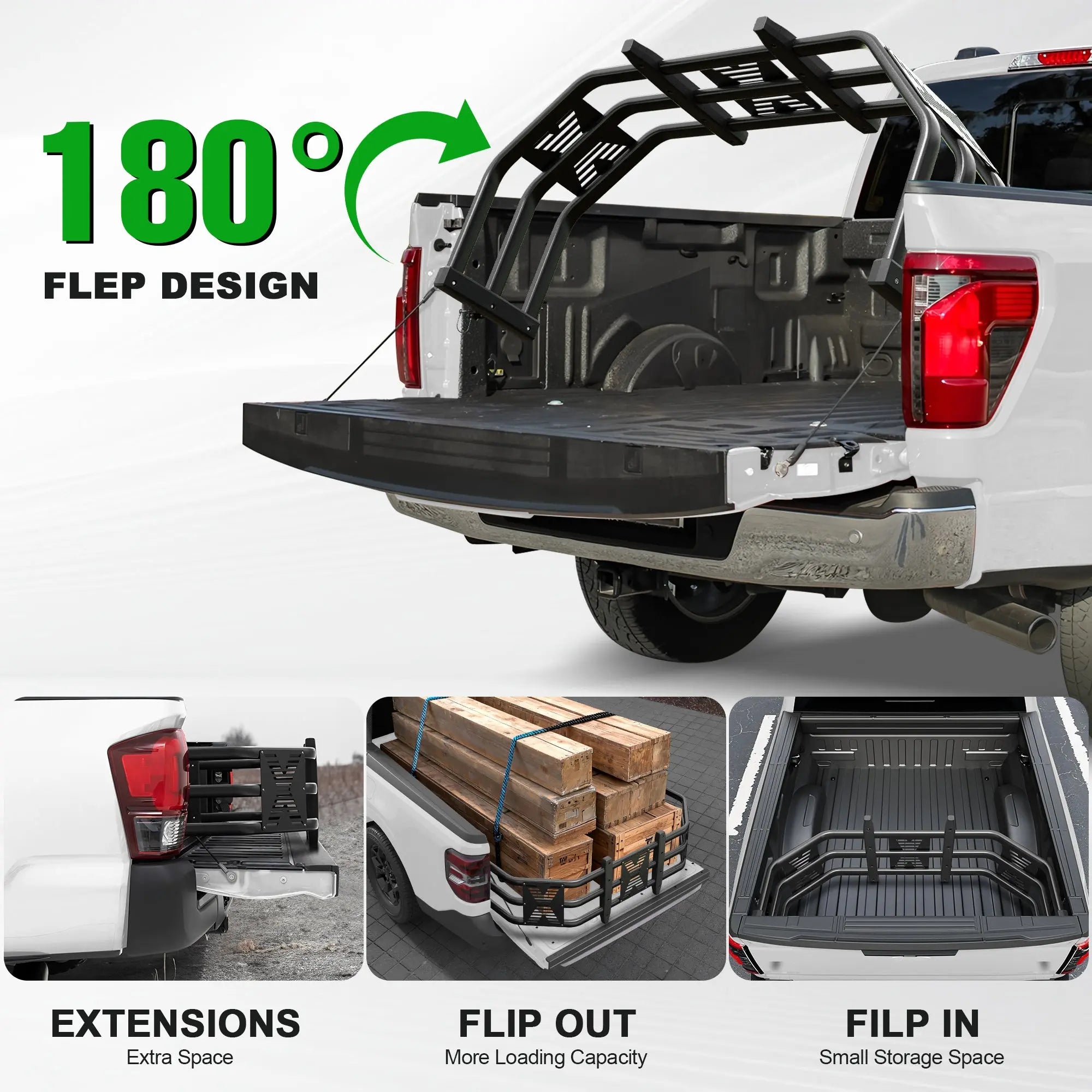 59”-69” Retractable Tailgate Extender Fits for Dodge Ram, Ford F-Series, Tundra, Chevy Silverado, Titan