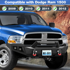Ram 1500 Front Bumper and Rear Bumper Set for 2009 2010 2011 2012 Ram 1500 with Winch Plate - POFENZE