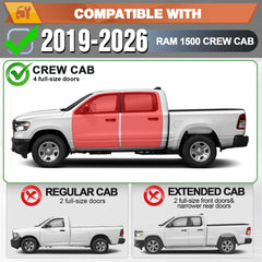 Ram 1500 Running Boards Side Steps Compatible with 2019-2025 Dodge Ram 1500 Crew Cab Bolt-on Nerf Bar Step Bars - POFENZE