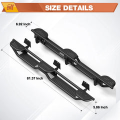 Ram 1500 Running Boards Side Steps Compatible with 2019-2025 Dodge Ram 1500 Crew Cab Bolt-on Nerf Bar Step Bars - POFENZE