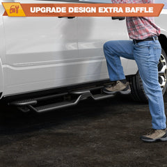 Ram 1500 Running Boards Side Steps Compatible with 2019-2025 Dodge Ram 1500 Crew Cab Bolt-on Nerf Bar Step Bars - POFENZE