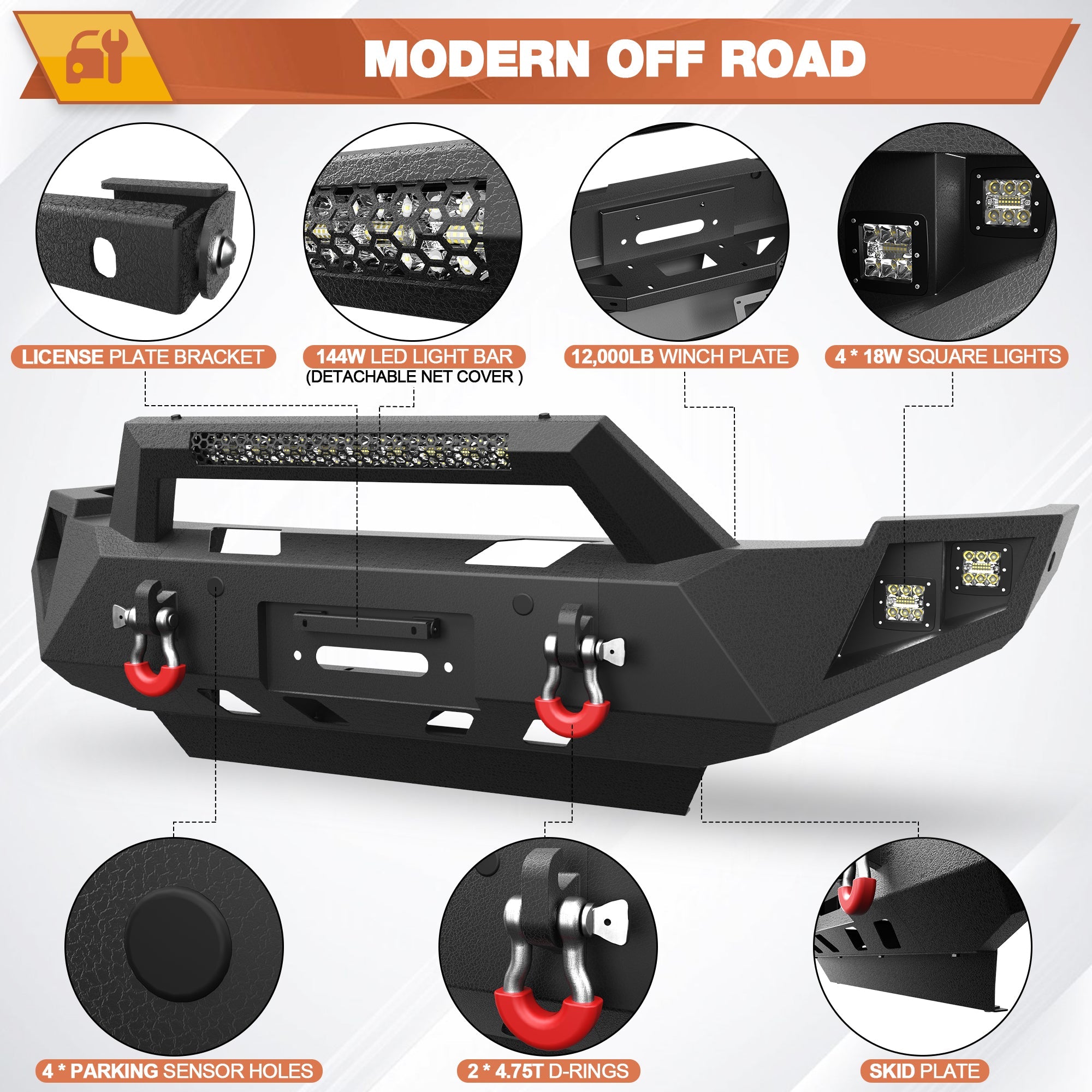 Ram 2500 Front Bumper for 2010-2018 Dodge Ram 2500/3500 Pickup Truck POFENZE 