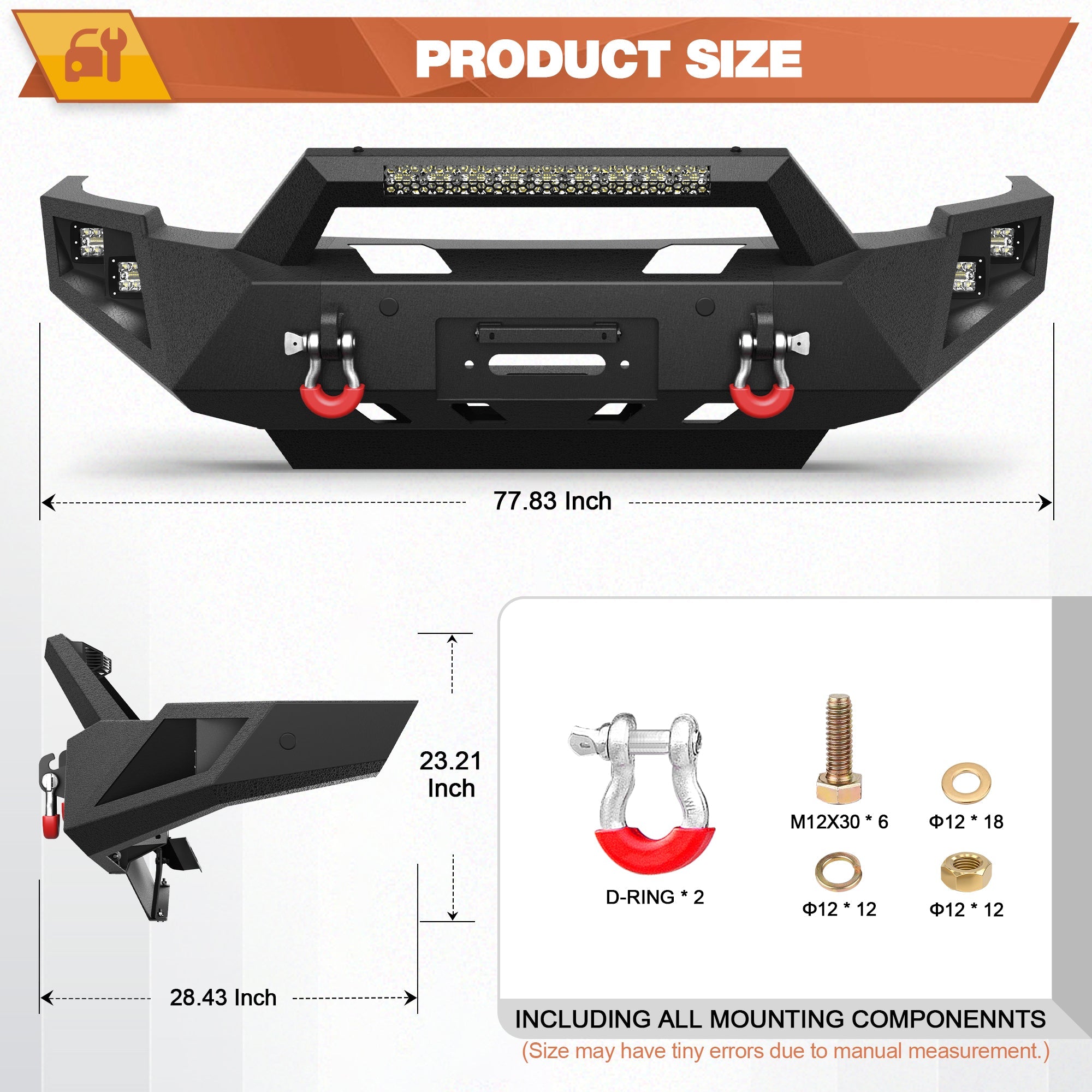 Ram 2500 Front Bumper for 2010-2018 Dodge Ram 2500/3500 Pickup Truck POFENZE 