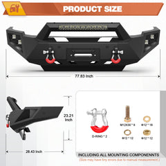 Ram 2500 Front Bumper for 2010-2018 Dodge Ram 2500/3500 Pickup Truck POFENZE 