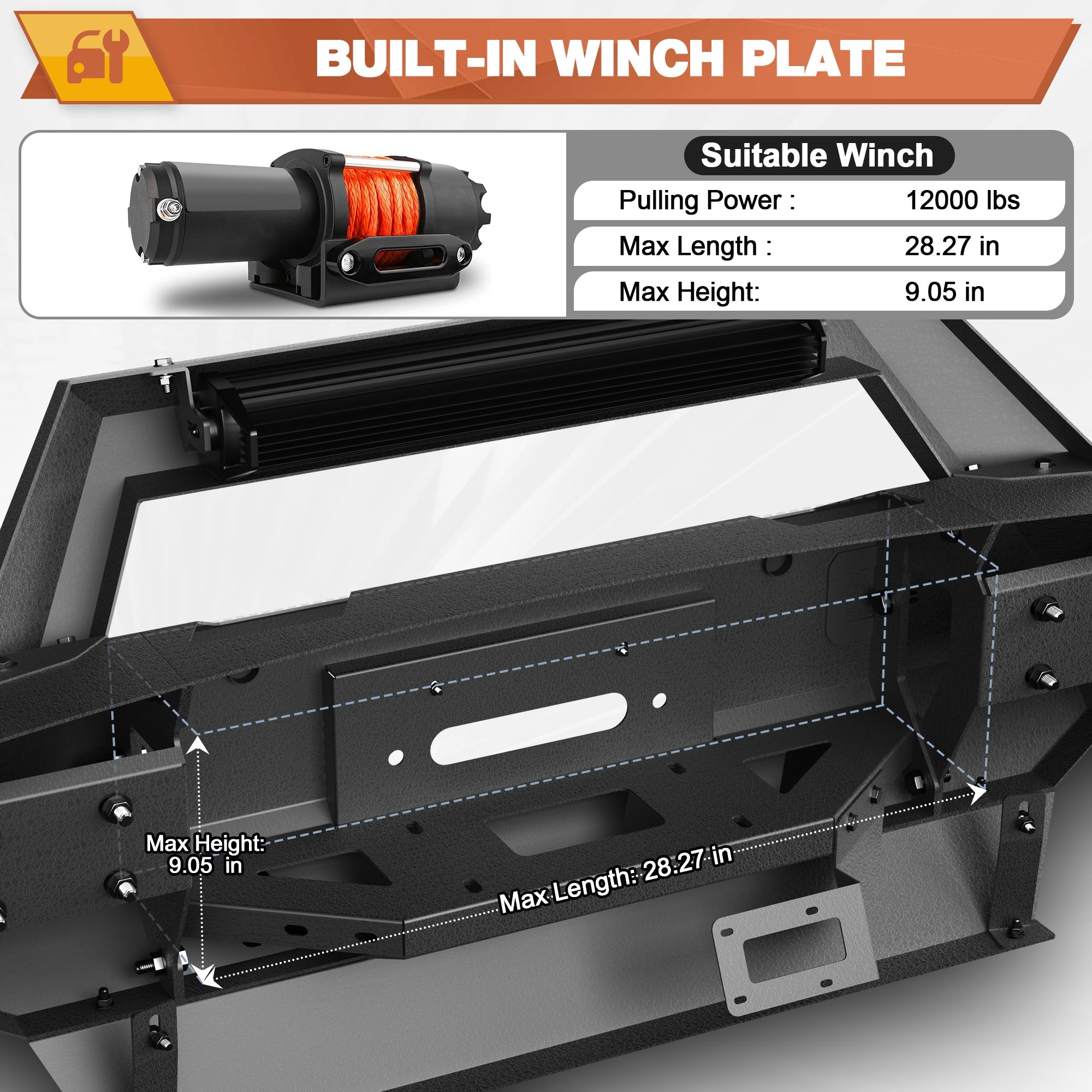 Ram 2500 Front Bumper for 2010-2018 Dodge Ram 2500/3500 Pickup Truck POFENZE 