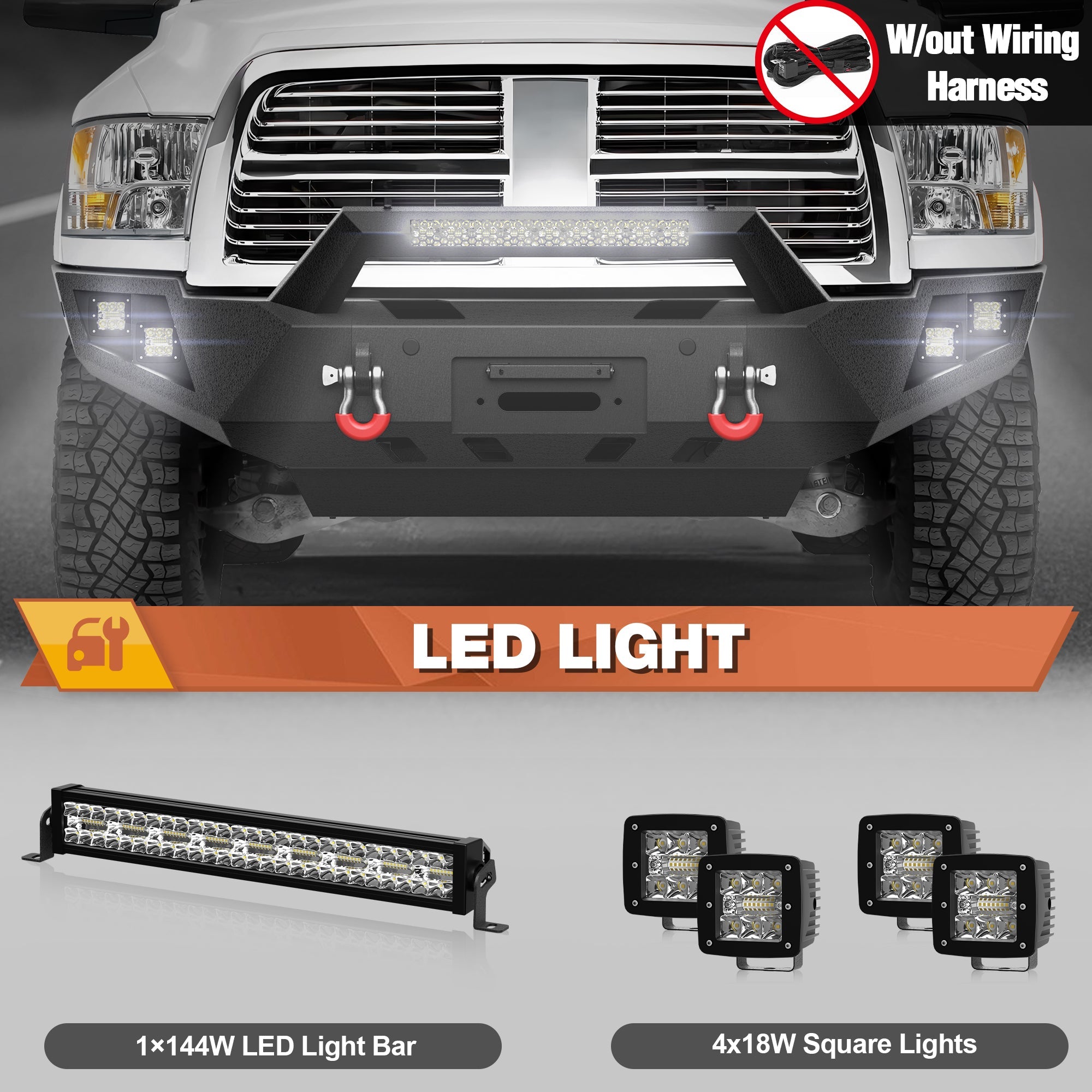 Ram 2500 Front Bumper for 2010-2018 Dodge Ram 2500/3500 Pickup Truck POFENZE 