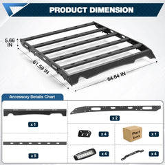 Ram 2500 Roof Rack for 2010-2018 Ram 2500 Crew Cab Overlanding Rooftop Crossbar Cargo Basket Carrier - POFENZE