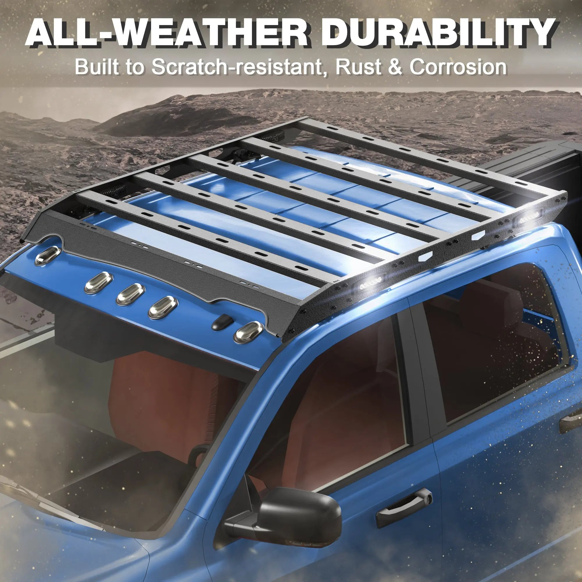 Ram 2500 Roof Rack for 2010-2018 Ram 2500 Crew Cab Overlanding Rooftop Crossbar Cargo Basket Carrier - POFENZE