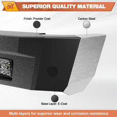 Ram Rear Bumper Full Width Offroad Bumper w/Step Plate, 2x18w Lights, D-rings, License Plate Lights for 2002-2008 Dodge Ram 1500 and 2003-2009 Dodge Ram 2500/3500 Pickup Trucks POFENZE