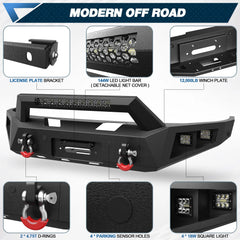 Ram Rebel Bumper Fits 2015-2016-2017-2018 Ram 1500 Rebel Bumper Combo Steel Front and Rear Bumper w/Winch Plate LED Lights